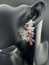Cubic Zirconia, Diamond nano setting, flower, Victorian Dangle earrings, Indian Jewelry