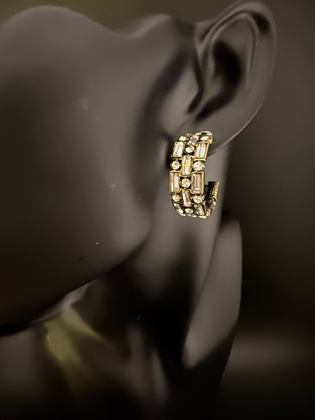 High Quality Premium Cubic Zirconia all around stones Open Hoop designer earrings/statement jewelry/Silver Hoop earrings/bridesmaid gift