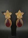 CZ and Gold, Doublet Stone Chandelier Drop Earrings, Bridal, Designer jewelry