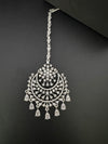 Silver Cubic Zirconia/Diamond Tikka, Indian Maang Tikka, Headpiece, Bridal jewelry