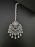 Silver Cubic Zirconia/Diamond Tikka, Indian Maang Tikka, Headpiece, Bridal jewelry