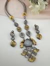 Amrapali inspired, oxidized, CZ, Stone Fusion Long necklace set, Rani haar, everyday wear jewelry