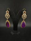 Kundan, CZ, Gold, Doublet Stone Chandelier Long Earrings, Bridal, Moissanite, CZ, Designer jewelry