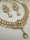 Moissanite Kundan Gold necklace set, Indian Bridal Jewelry set