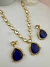 Kundan, Polki, CZ, Doublet Stones Golden necklace set, kundan haar, everyday wear jewelry