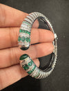 Openable Cuff bracelet with Stones, American Diamonds, crystal stones, CZ, Fits size upto 2.6"