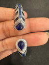 Cuff bracelet Bangale with Enamel, American Diamonds, crystal stones, CZ, Fits size upto 2.6"