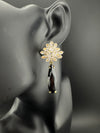 Cubic Zirconia, Diamond, Crystal stone, Gold Polish Designer inspired Dangle earrings, Indian Jewelry
