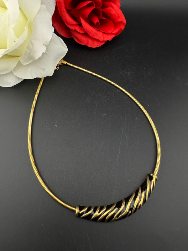 Premium Quality Contemporary NECKLACE ONLY/Black Gold necklace/Designer inspired/Indian jewelry/Sleek Necklace/everyday wear/handmade