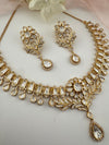 Moissanite Kundan Gold necklace set, Indian Bridal Jewelry set