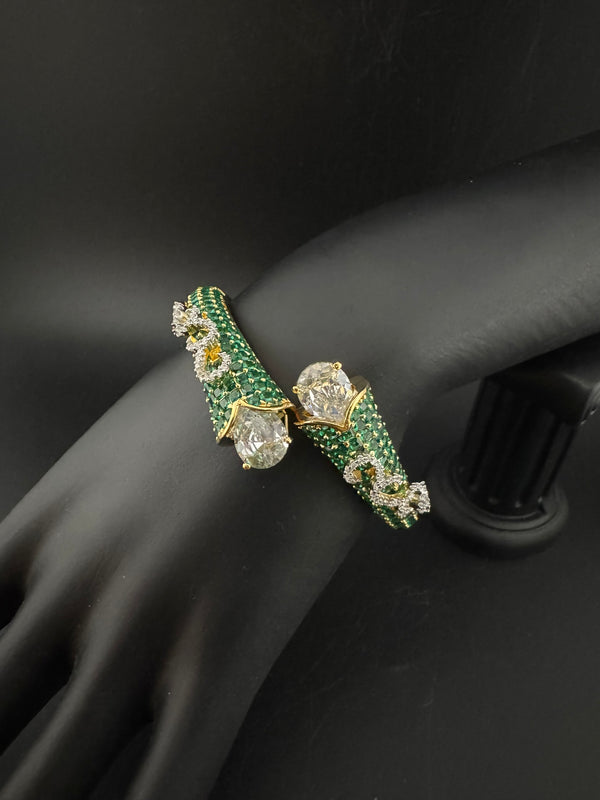 Premium Quality Cubic Zirconia in Nano setting Designer inspired Openable Bracelet/Adjustable Bracelet/Indian jewelry/Silver CZ Bracelet