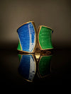 Openable Cuff Bracelet in Enamel and gold polish is Designer inspired Broad bangle/Indian Bracelet/Everyday Bracelet/Fits upto 2.6"