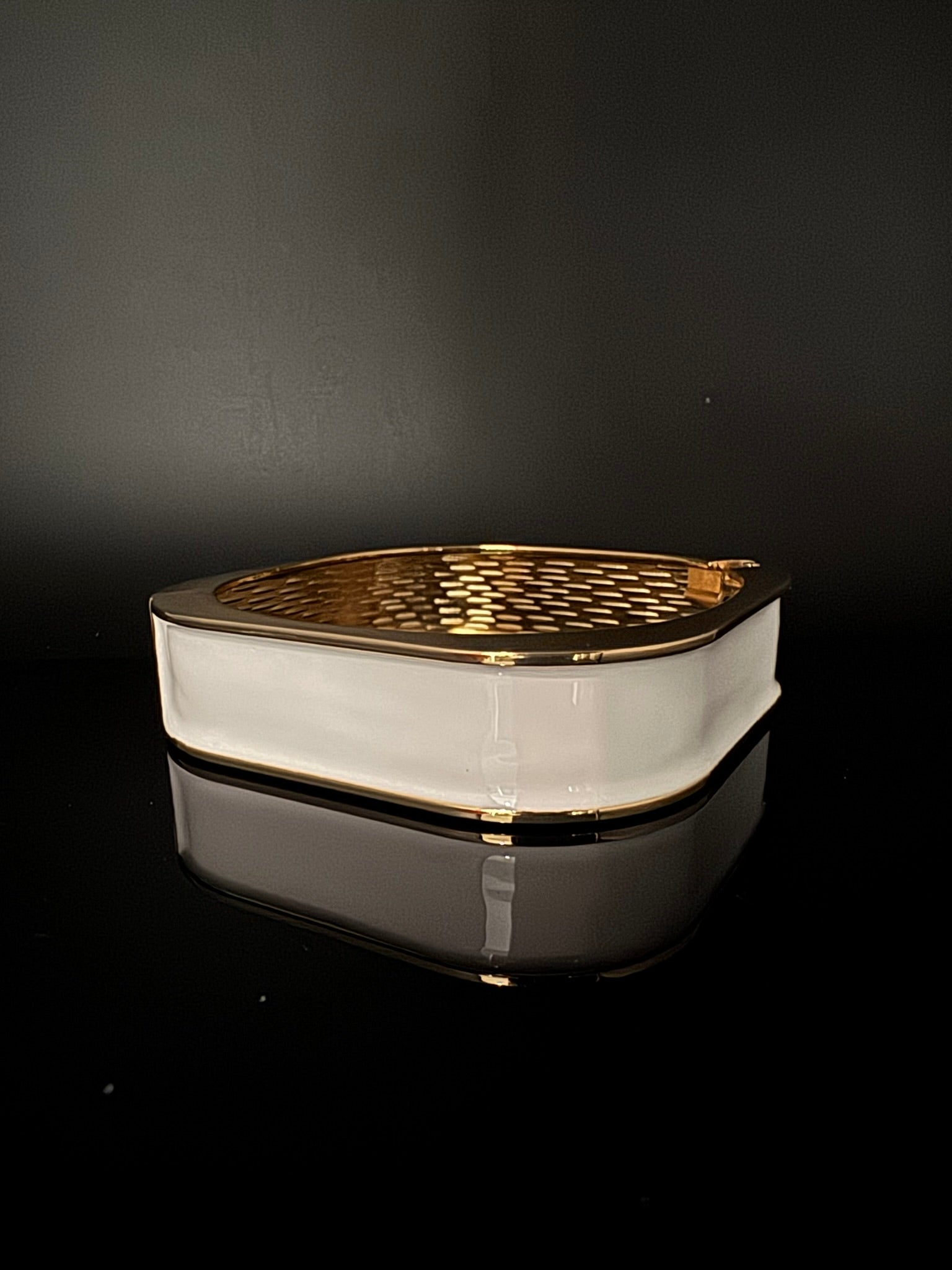 Openable Square Cuff Bracelet in Enamel and gold polish is Designer inspired Broad bangle/Indian Bracelet/Everyday Bracelet/Fits upto 2.6"