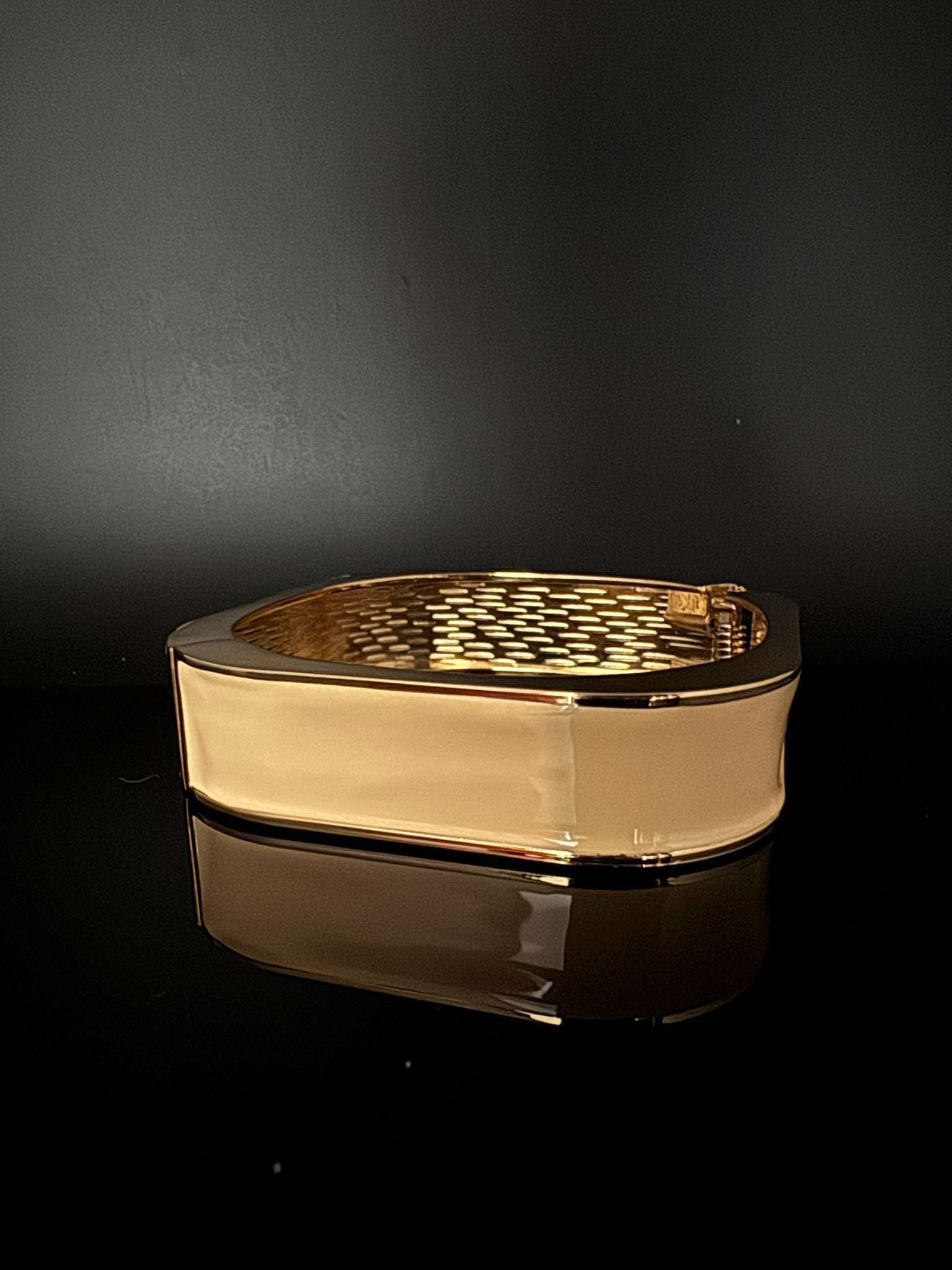 Openable Square Cuff Bracelet in Enamel and gold polish is Designer inspired Broad bangle/Indian Bracelet/Everyday Bracelet/Fits upto 2.6"