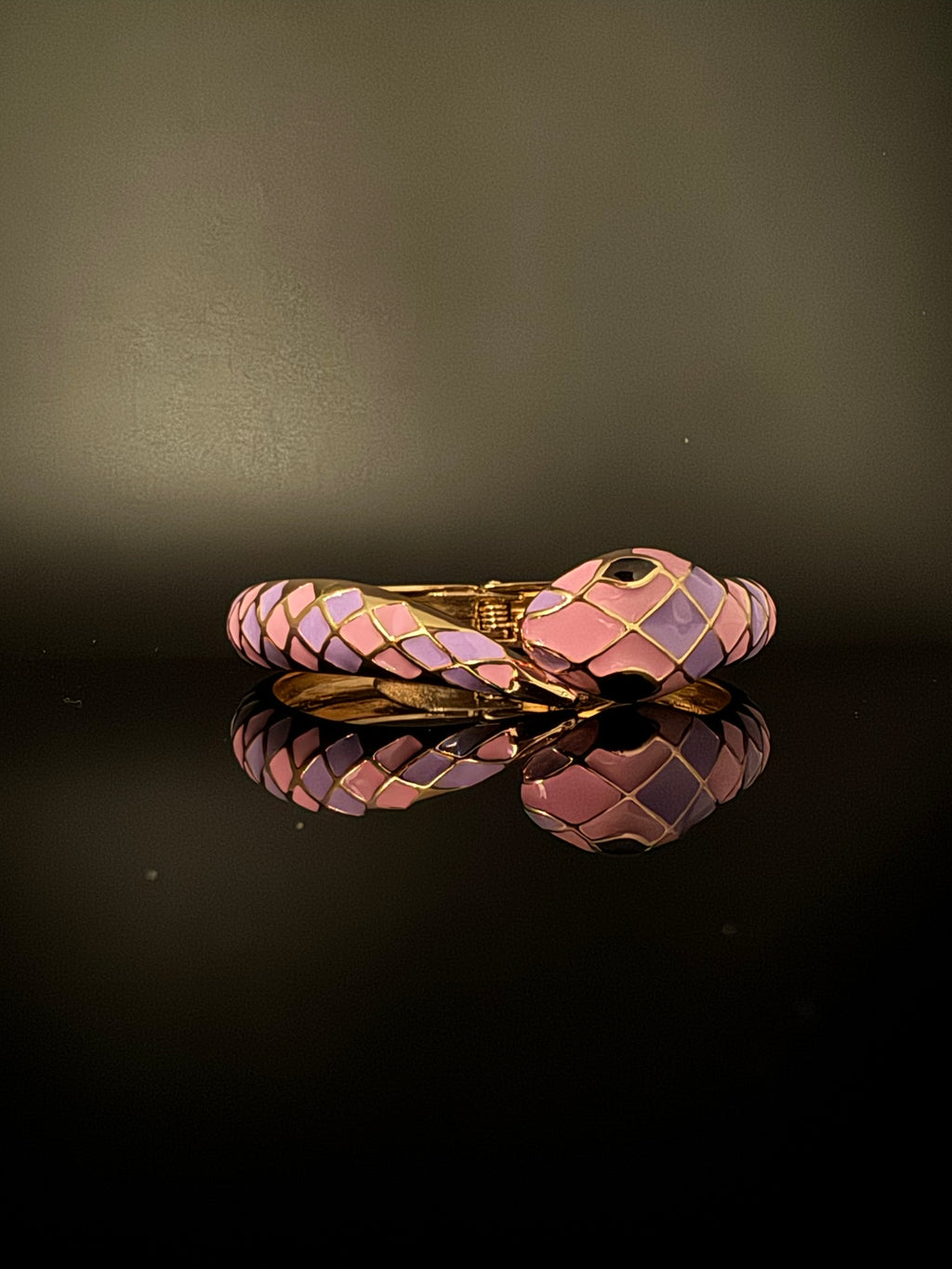 Openable Sleek Cuff Bracelet in Enamel and gold polish Snake Bracelet bangle/Indian Bracelet/Everyday Bracelet/Fits upto 2.6"