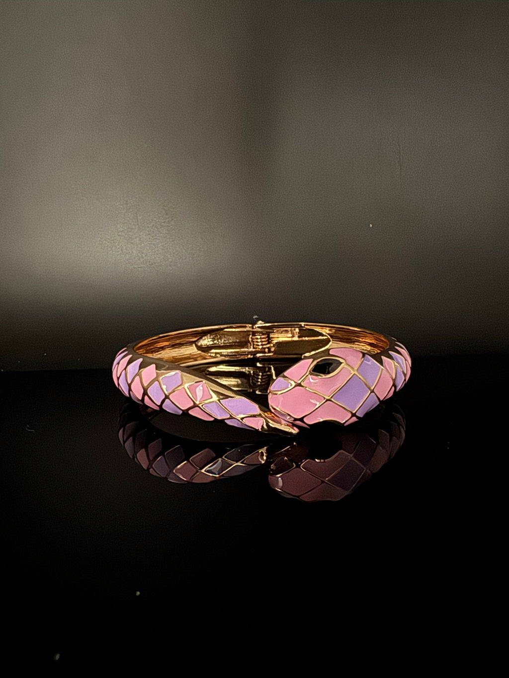 Openable Sleek Cuff Bracelet in Enamel and gold polish Snake Bracelet bangle/Indian Bracelet/Everyday Bracelet/Fits upto 2.6"