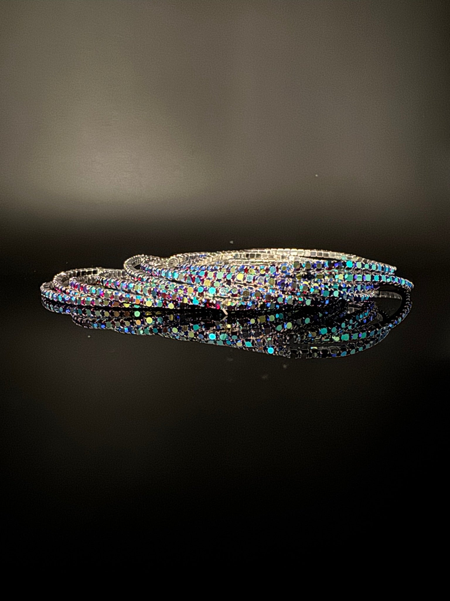 Silver and blue Cubic Zirconia Flexible soft bangle set of 12/Stretchable/Indian bangle set/Wedding jewelry/Everyday wear/Party wear Bangle