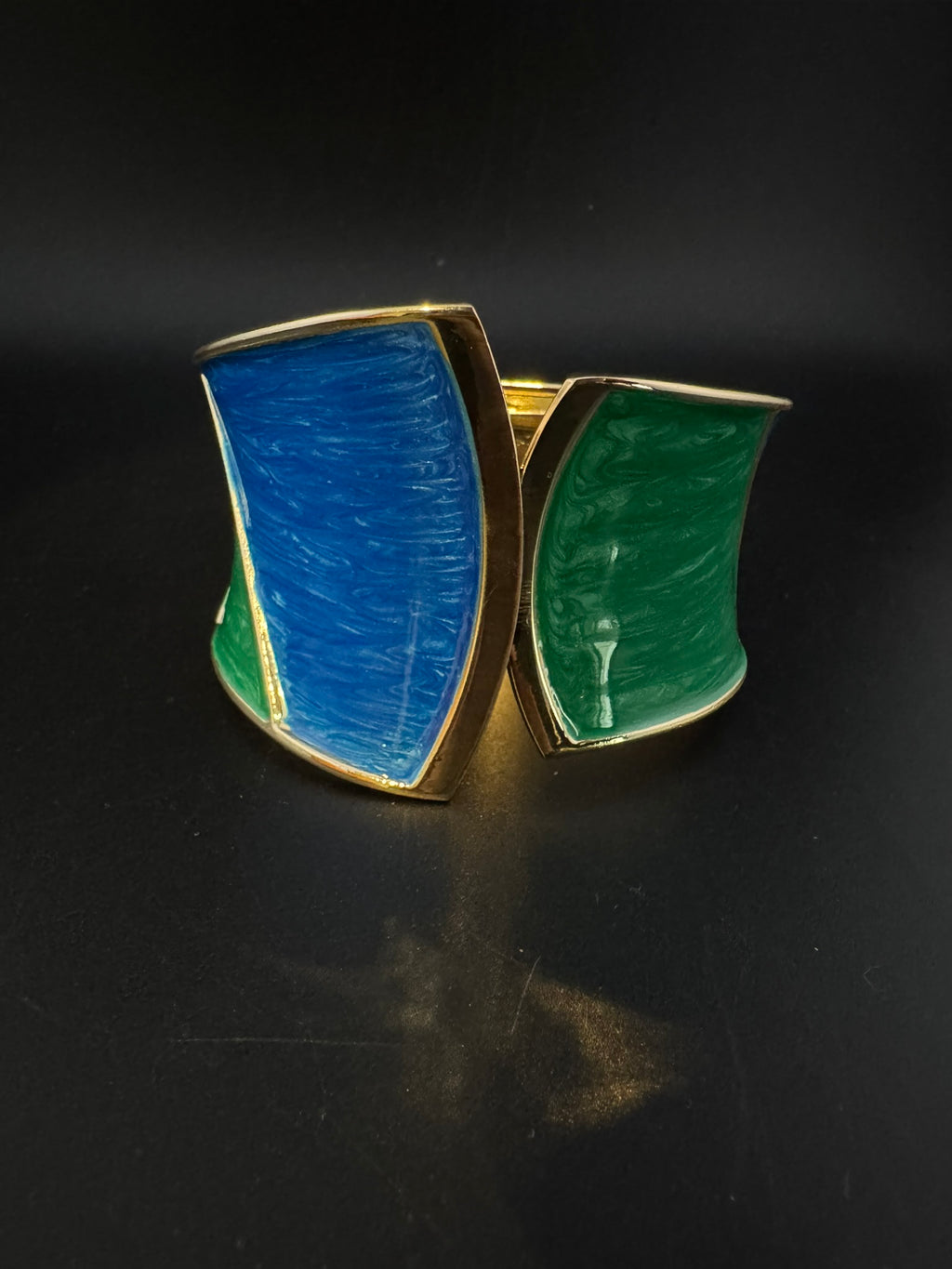 Openable Cuff Bracelet in Enamel and gold polish is Designer inspired Broad bangle/Indian Bracelet/Everyday Bracelet/Fits upto 2.6"