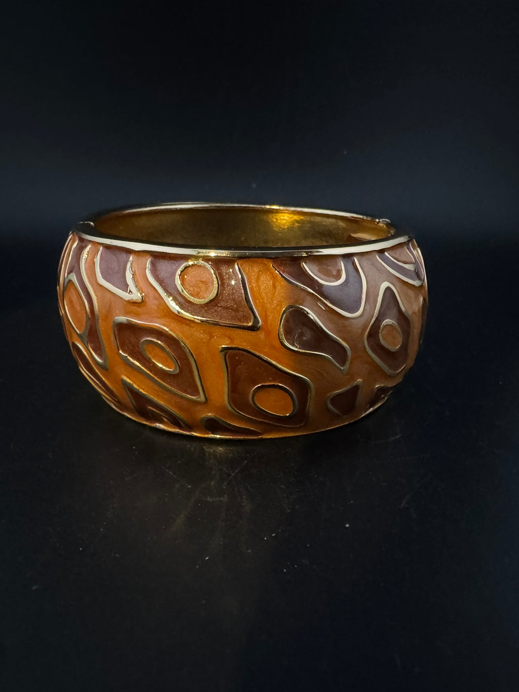 Openable Cuff Bracelet in Enamel and gold polish is Designer inspired Broad bangle/Indian Bracelet/Everyday Bracelet/Fits upto 2.6"