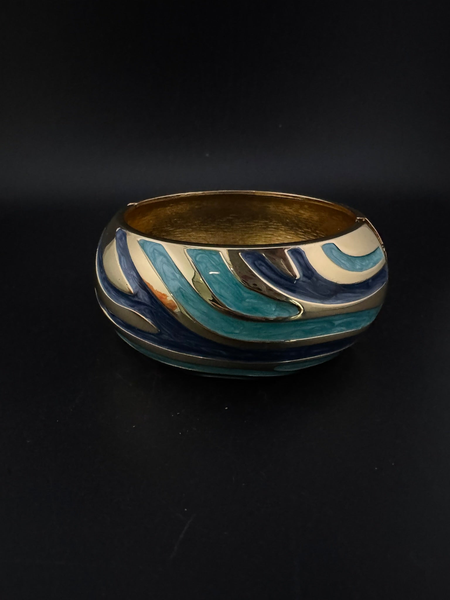 Openable Cuff Bracelet in Enamel and gold polish is Designer inspired Broad bangle/Indian Bracelet/Everyday Bracelet/Fits upto 2.6"