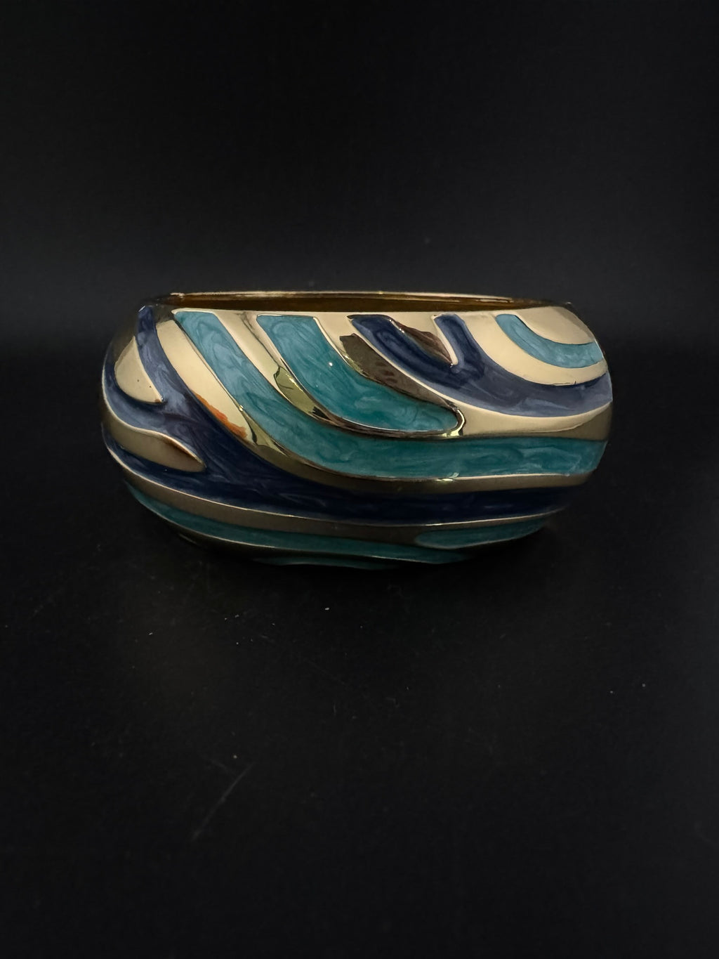 Openable Cuff Bracelet in Enamel and gold polish is Designer inspired Broad bangle/Indian Bracelet/Everyday Bracelet/Fits upto 2.6"