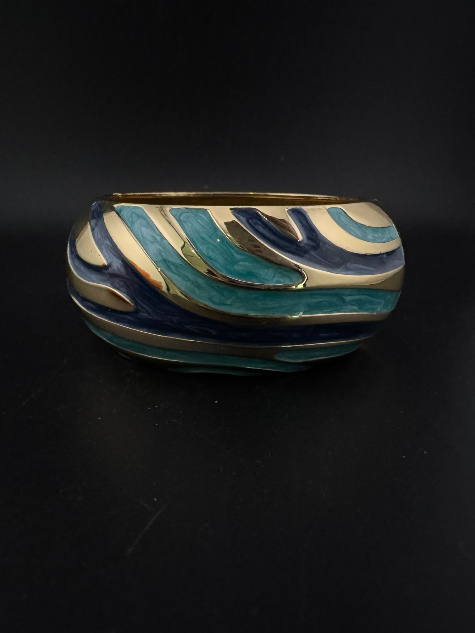 Openable Cuff Bracelet in Enamel and gold polish is Designer inspired Broad bangle/Indian Bracelet/Everyday Bracelet/Fits upto 2.6"