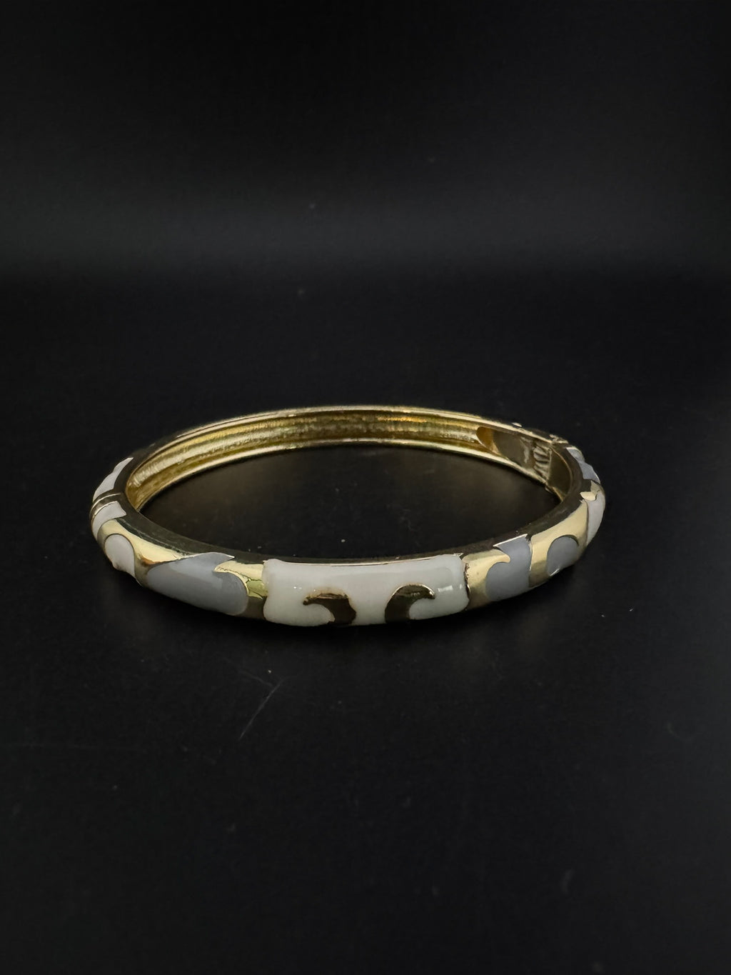 Openable Sleek Cuff Bracelet in Enamel and gold polish is Designer inspired sleek bangle/Indian Bracelet/Everyday Bracelet/Fits upto 2.6"