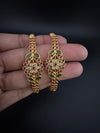 Matt Gold polish with stones kada set is Amrapali inspired Designer bangles set of 2/Indian Kada/Rajwadi Bangle/Size 2.4", 2.6" & 2.8"