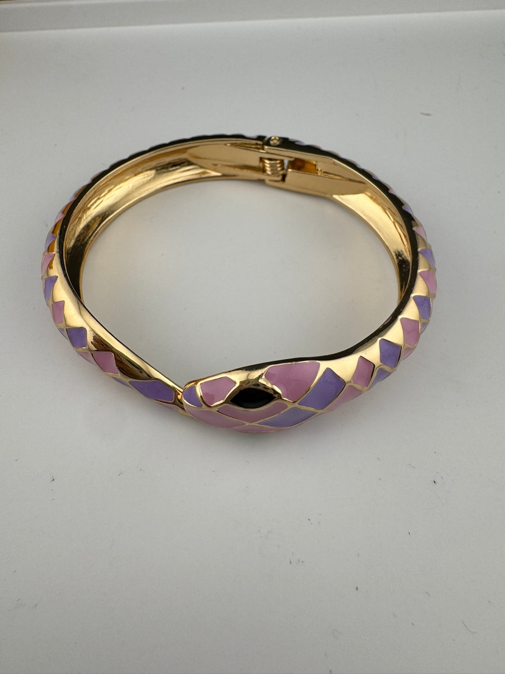 Openable Sleek Cuff Bracelet in Enamel and gold polish Snake Bracelet bangle/Indian Bracelet/Everyday Bracelet/Fits upto 2.6"