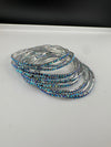 Silver and blue Cubic Zirconia Flexible soft bangle set of 12/Stretchable/Indian bangle set/Wedding jewelry/Everyday wear/Party wear Bangle