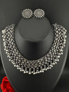 Premium Quality Oxidized silver polish German silver Antique looking with stud earrings and necklace set/Indian Necklace set/Garbha jewelry