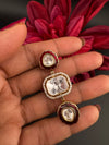 Premium 2 Finger Ring in kundan, Italian Mina(Enamel) Adjustable Finger Ring