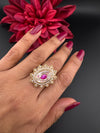 Premium Ring Uncut Moissanite Kundan and CZ is Tyaani inspired Adjustable Finger Ring