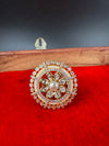 Premium Quality Ring Moissanite Kundan, CZ, Pearls is Tyaani inspired Adjustable Finger Ring
