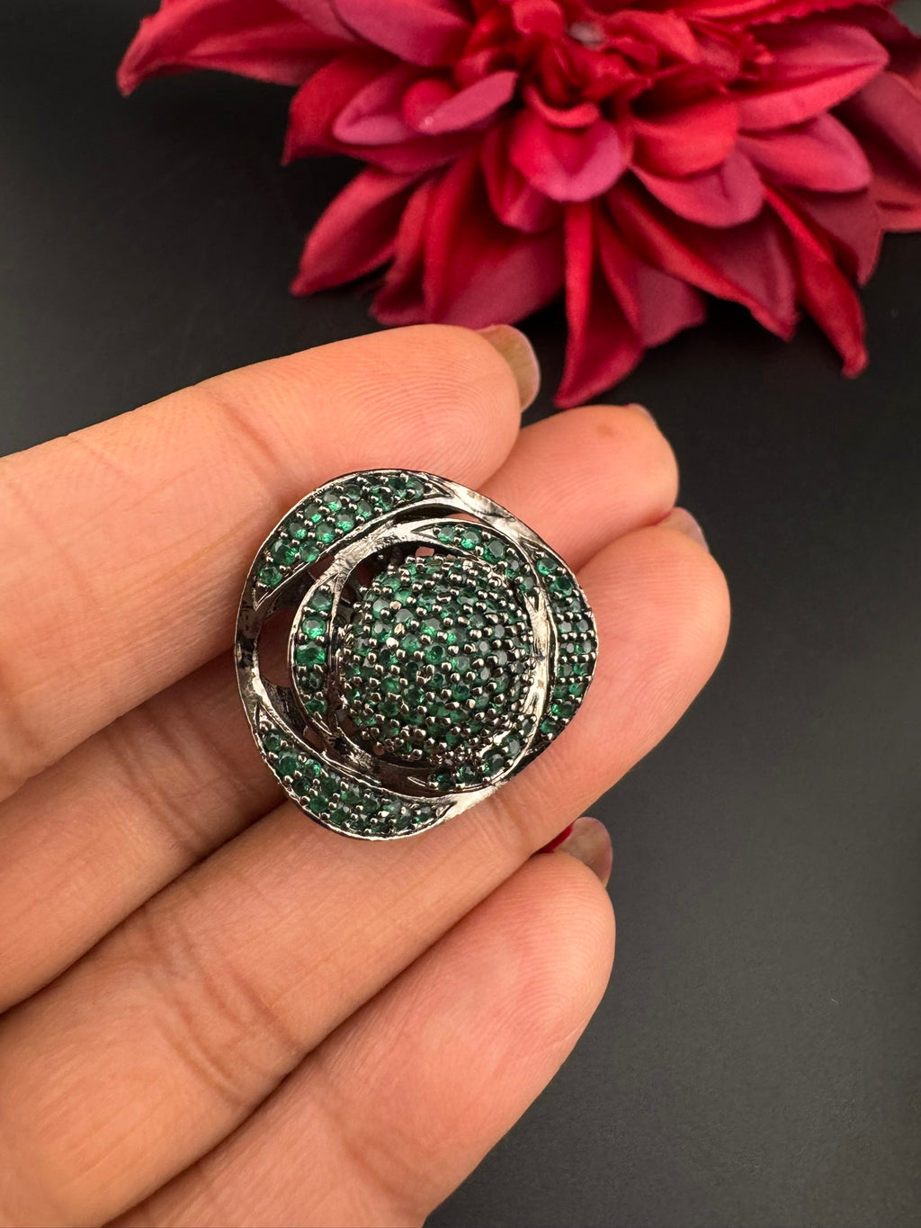 Premium Victorian and Cubic Zirconia(AD) Adjustable Ring Adjustable Finger Ring