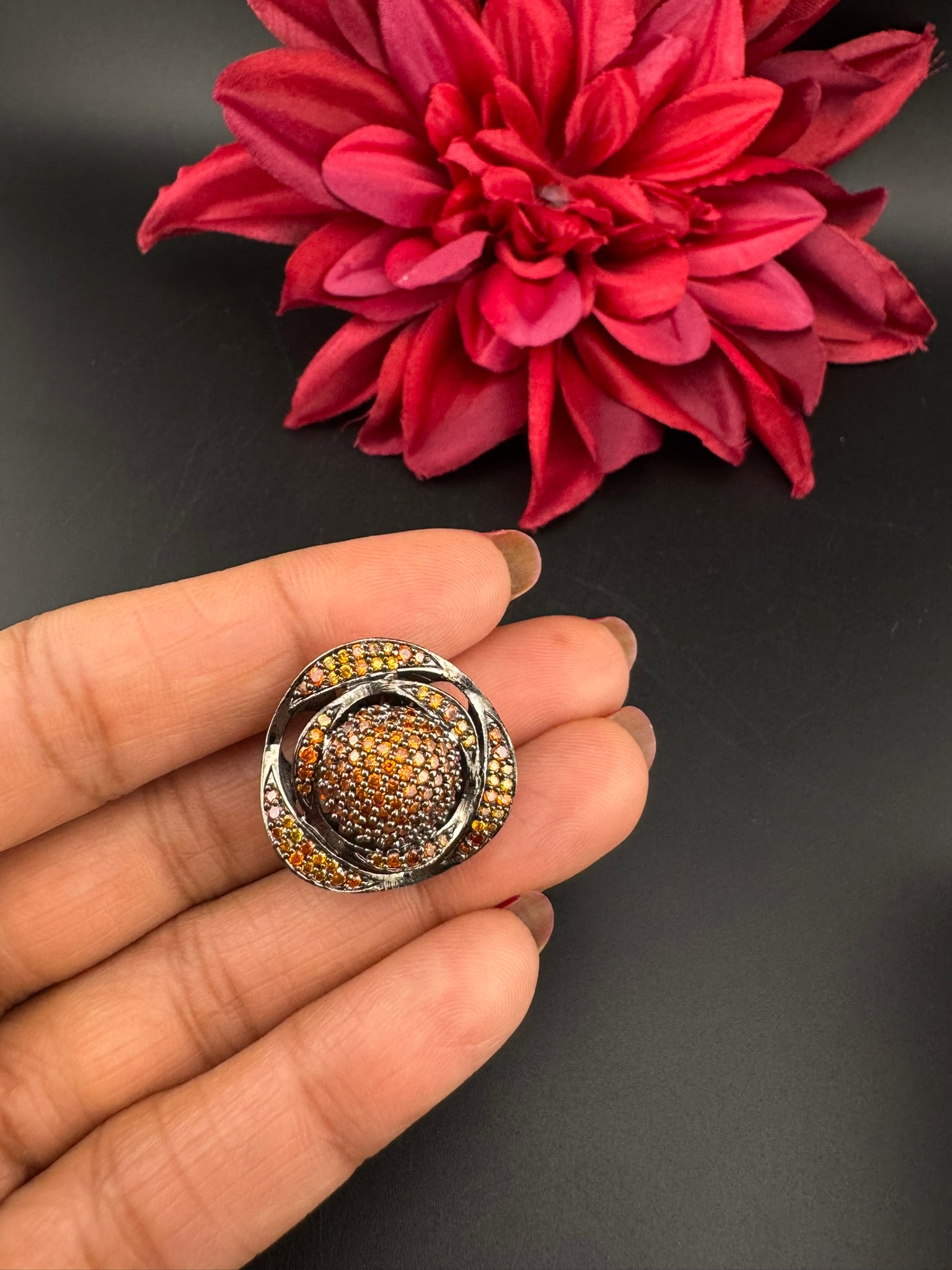 Premium Victorian and Cubic Zirconia(AD) Adjustable Ring Adjustable Finger Ring