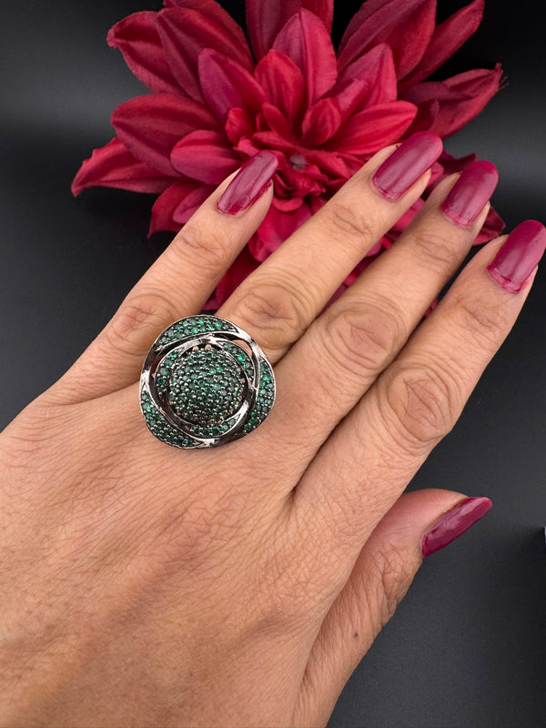 Premium Victorian and Cubic Zirconia(AD) Adjustable Ring Adjustable Finger Ring