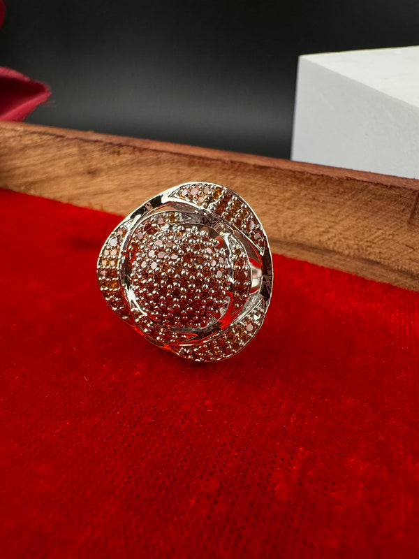 Premium Silver and Cubic Zirconia(AD) Adjustable Ring Adjustable Finger Ring
