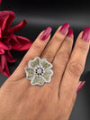 Premium Silver and Cubic Zirconia(AD) Adjustable Ring Adjustable Finger Ring