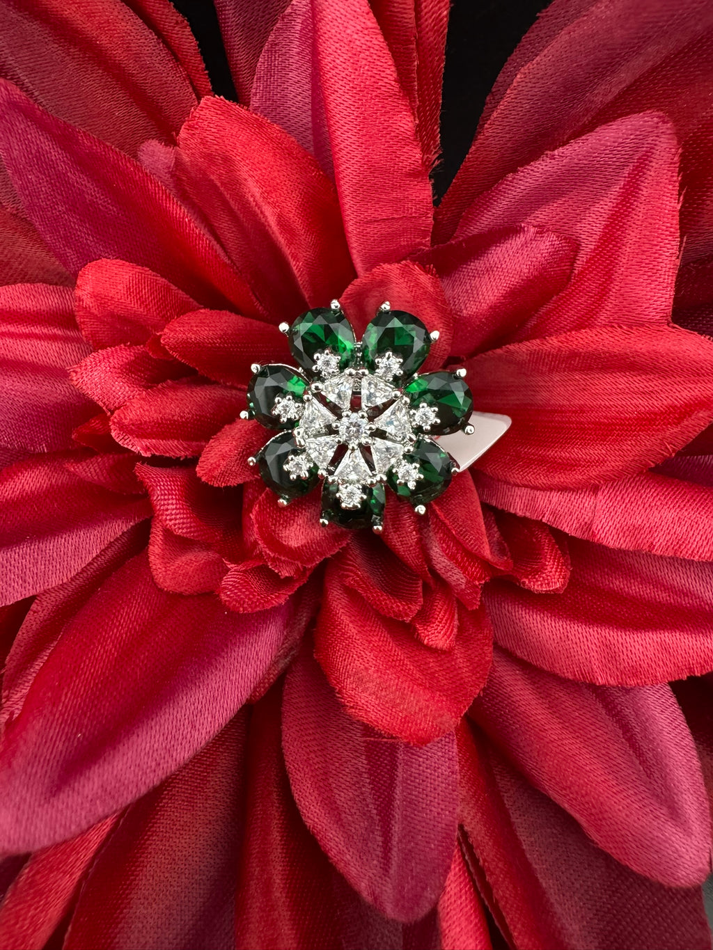 Premium Silver and Cubic Zirconia(AD) Adjustable Ring Adjustable Finger Ring