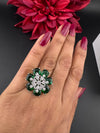 Premium Silver and Cubic Zirconia(AD) Adjustable Ring Adjustable Finger Ring