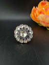 Premium Silver color, Kundan and Cubic Zirconia(AD) Adjustable Ring Adjustable Finger Ring