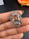 Premium Victorian Adjustable Ring in Crystal and Cubic Zirconia