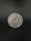 Premium Silver color Adjustable Big Ring in Crystals and Cubic Zirconia