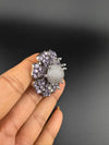 Premium Silver color Adjustable 3D Big Ring in Crystals and Cubic Zirconia in Nano setting