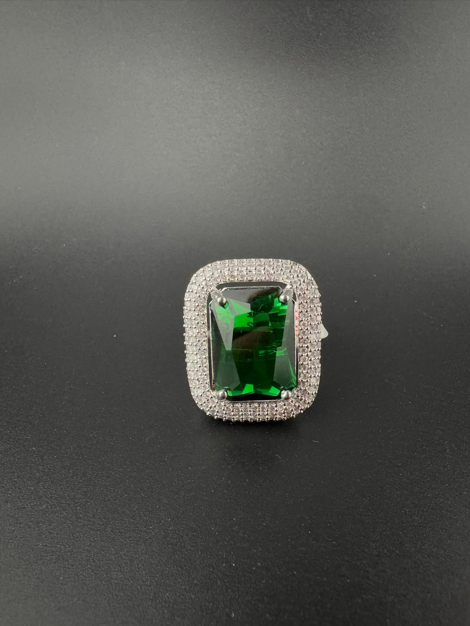 Premium Quality Adjustable Rectangle Ring, Crystals, CZ unique design