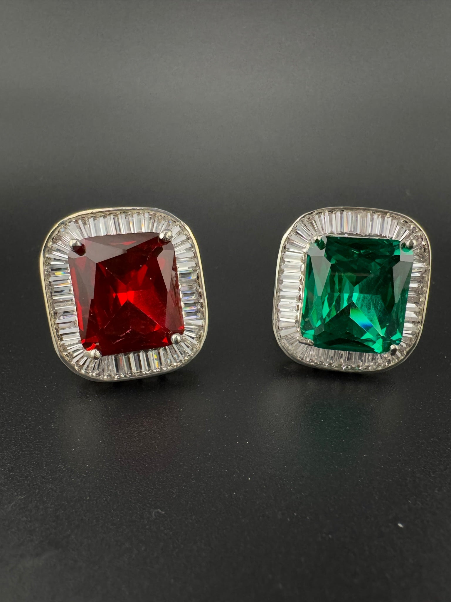 Premium Quality Adjustable Square Ring, Crystals, CZ unique design