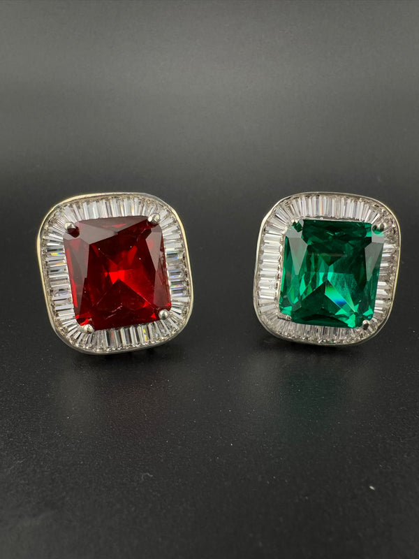 Premium Quality Adjustable Square Ring, Crystals, CZ unique design