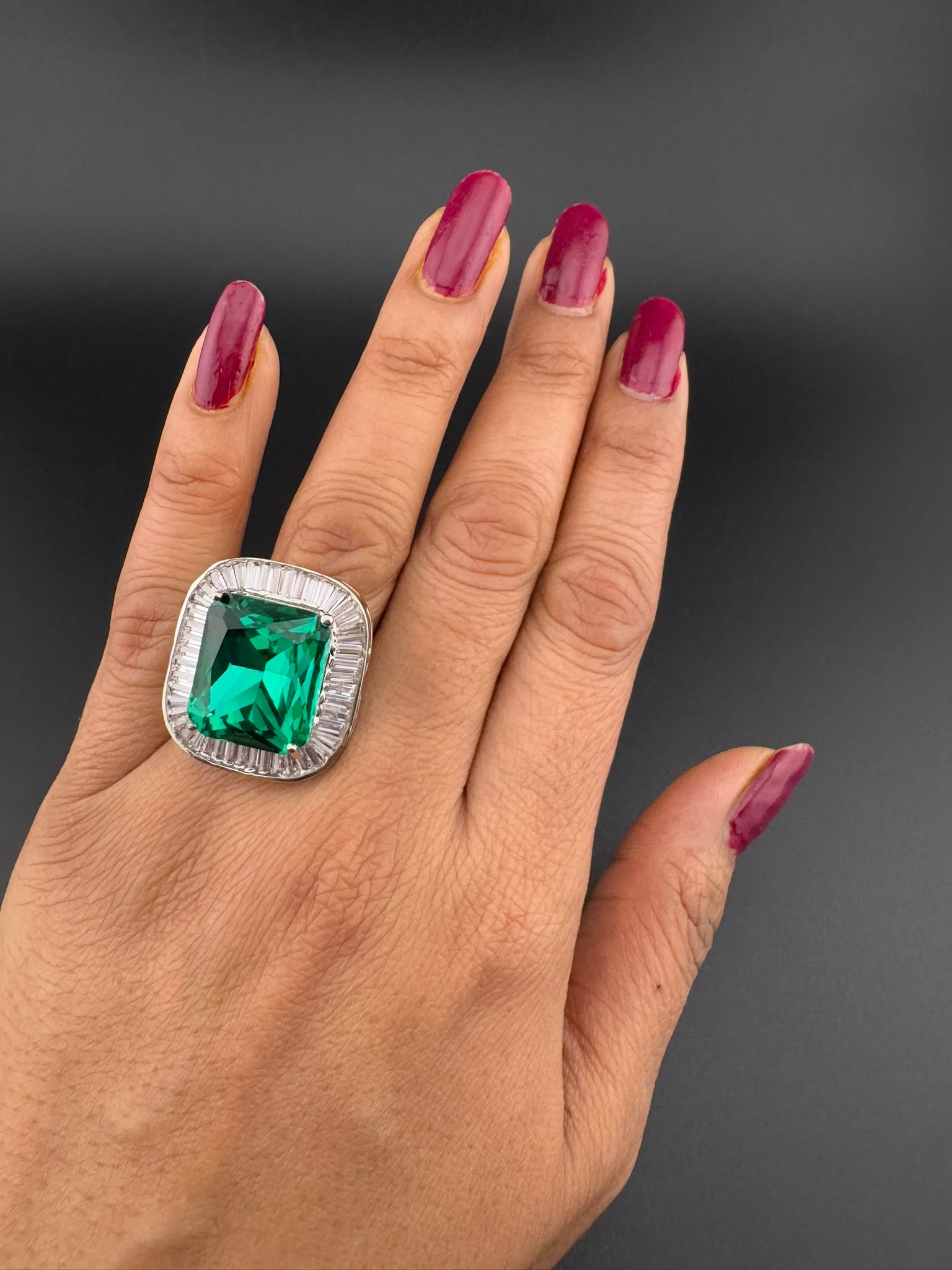 Premium Quality Adjustable Square Ring, Crystals, CZ unique design