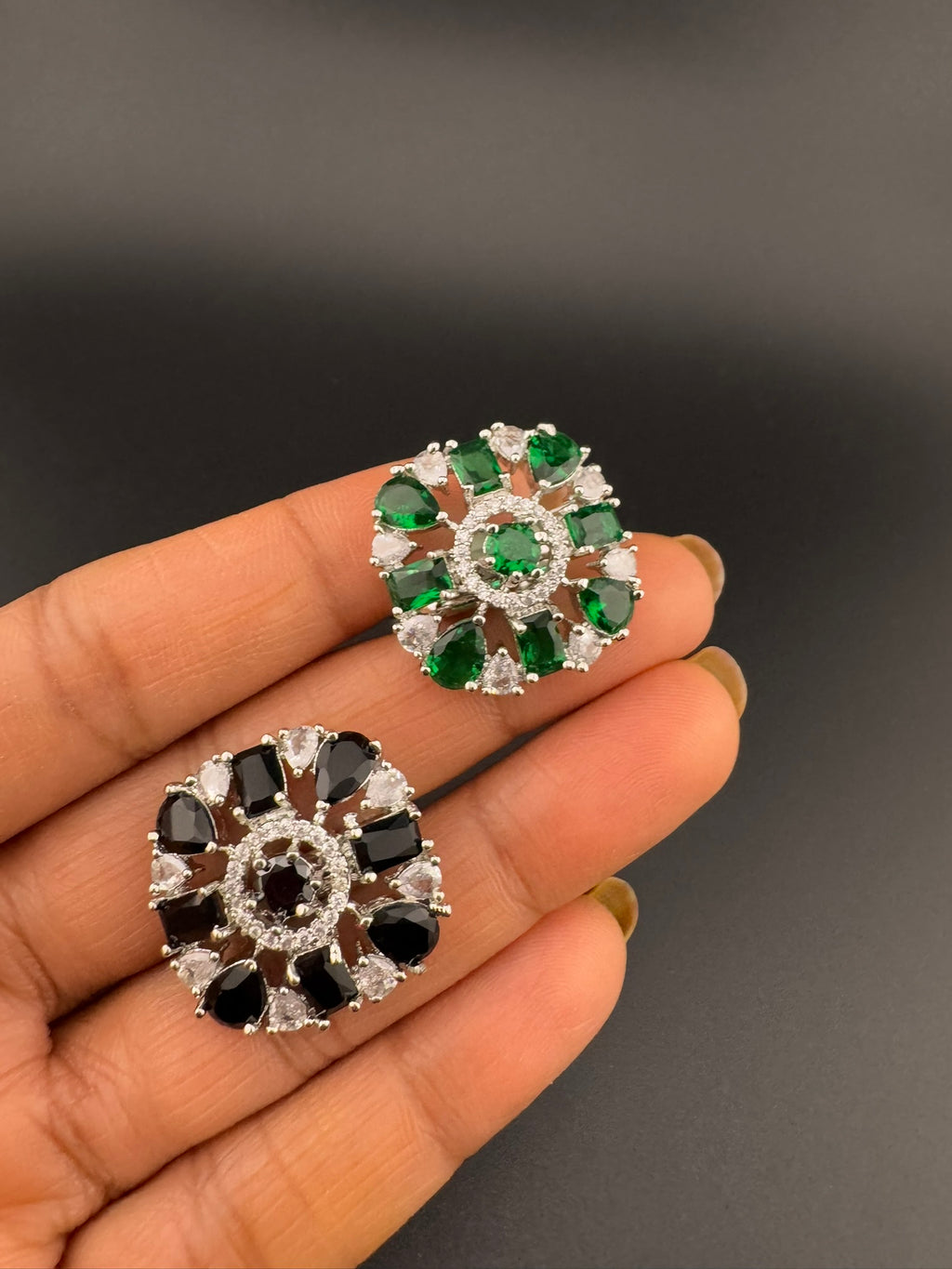 Premium Silver color Adjustable Square Ring in Crystals and Cubic Zirconia in Unique Design